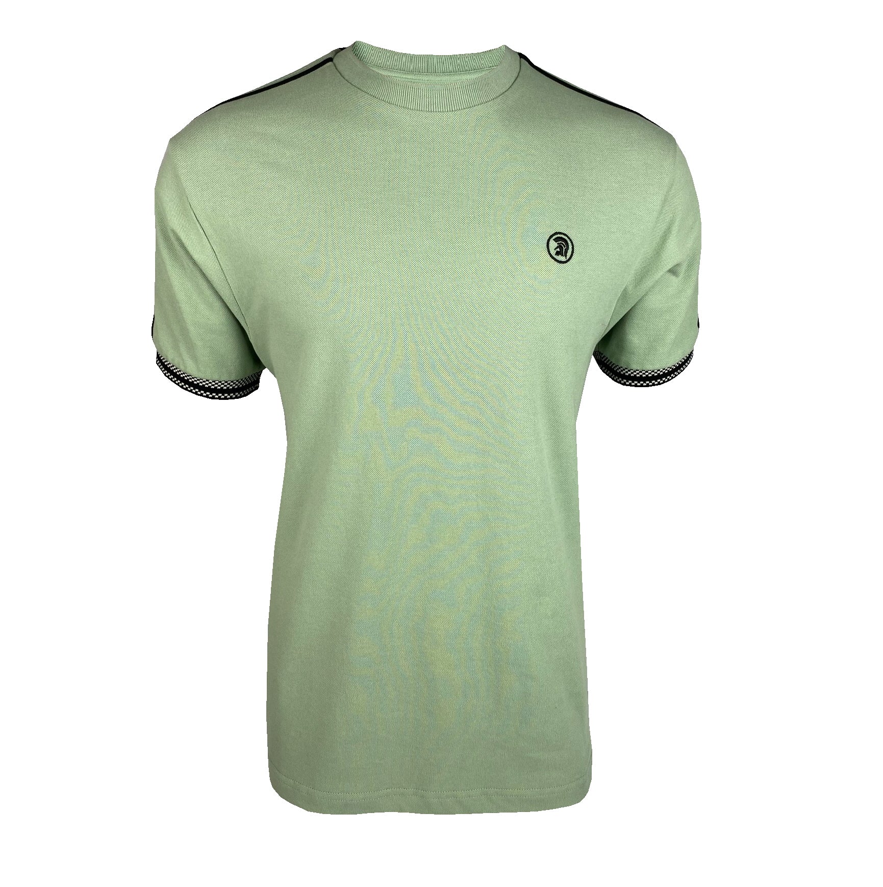 Twin Stripe Chequerboard Tee TR/8731 Sage